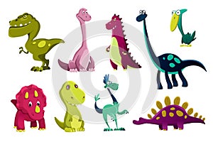 Set of dinosaurs baby, cute print. Sweet dinos. Cool little dinosaurs illustration for nursery t-shirt, kids apparel