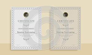 Set of Diploma Certificate of achievement template in vector with Thai outline. Award Templates, achievements for companies, Best