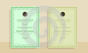 Set of Diploma Certificate of achievement template in vector with Thai outline. Award Templates, achievements for companies, Best