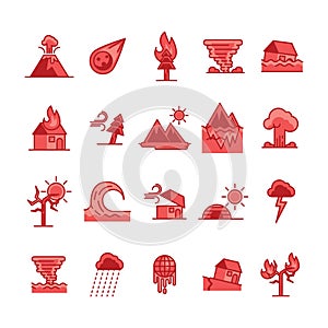 set of disaster icons. Vector illustration decorative design
