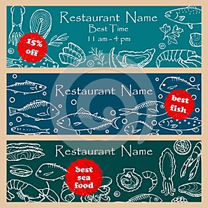 Set discount fliers for fish restaurants