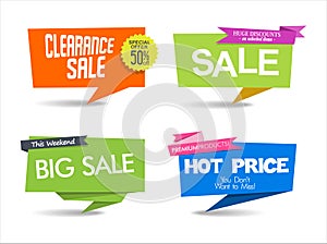 Set of discount price badges and sale stickers isolated on white background vector