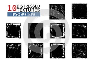 Set of Distressed Texture grunge, rough and stain background vector