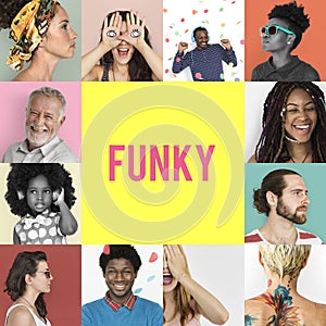 Set of Diversity People Funky Lifestyle Studio Collage