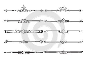 Set of dividers in border, vector decorative design elements