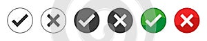 Set of DO and DO NOT icons. Positive and negative symbols. Illustration. Web design