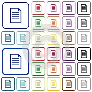 Document color outlined flat icons