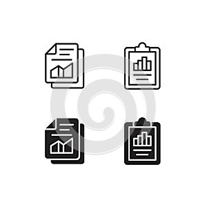 Set of document icon in different style and shape. Cut isolated vector illustration designed with clipboard icon. Premium Vector