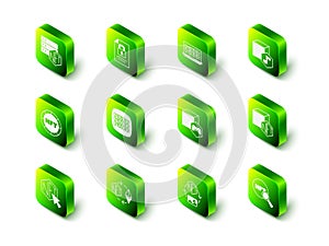 Set Document and lock, Binary code, NFT Digital crypto art, Search, and Ethereum exchange icon. Vector