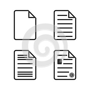 Set of Documents icon isolated on background. Vector illustration.