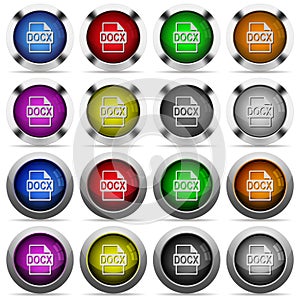 DOCX file format glossy button set