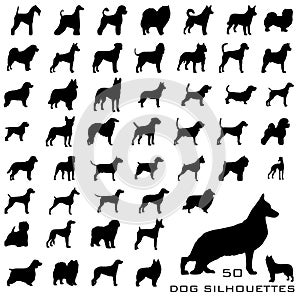 Set of dog silhouettes