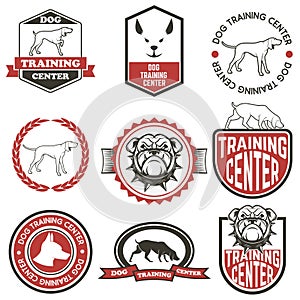 Set of Dog training center labels.