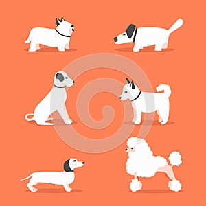 Set of dogs. Cartoon vector illustration.