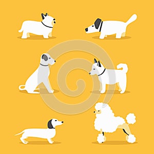 Set of dogs. Cartoon vector illustration. Vet clinic