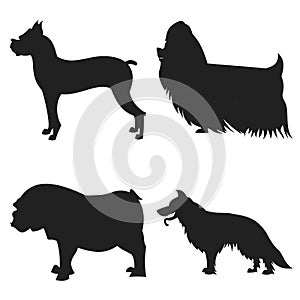 Set of dogs silhouette