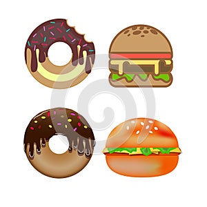 Set_of_donut_and_hamburger