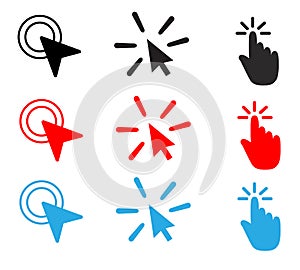 Set double click filled vector icon. mouse double click icon