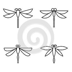 Set of Dragonfly logo