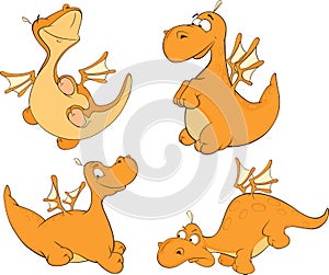 Set of dragons cartoon