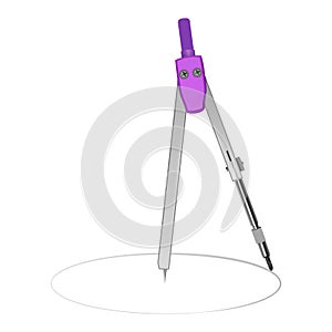 Set of Drawing compasses for draftsmanship, Geometric measuring tool, for teaching descriptive geometry and drawing of circles and