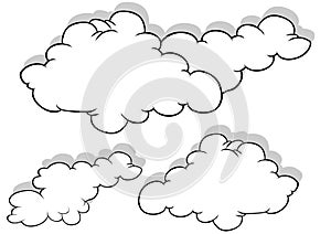 Set of Drawings of Different Clouds