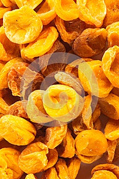 A set of dried fruits for proper healthy nutrition close-up top view