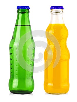 Set of drink bottles on white background with clipping path