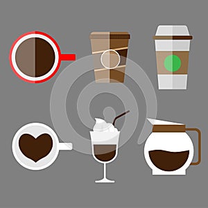 Set of drink, flat design-Vector Illustration