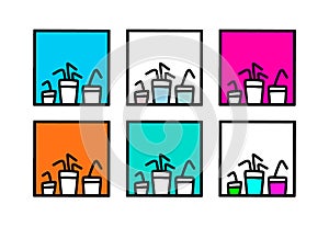 Set of drinks hand drawn vector illustration in cartoon doodle style