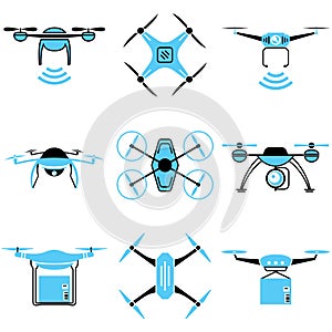 Set of Drone logo icon vector design