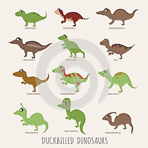 Set of Duckbilled dinosaurs