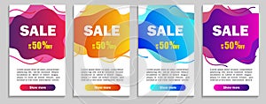 Set of dynamic geometric liquid shapes. Modern design covers for website, presentations or mobille apps. vector eps10