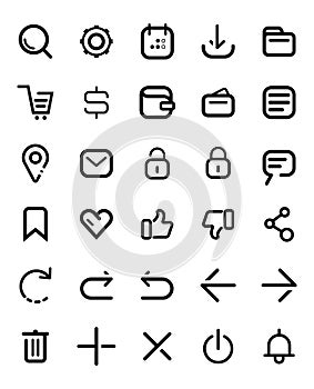 30 set E-coomerce navigation icon