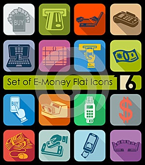 Set of e-money icons