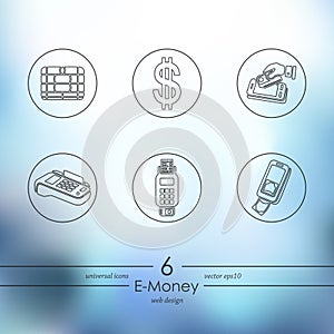 Set of e-money icons