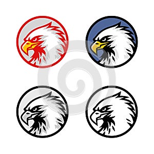 Set of Eagle Head Logo Vector Design, Sign, Icon, Illustration