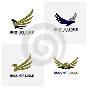 Set of Eagle Logo Vector, Creative Eagle logo design template, Icon symbol