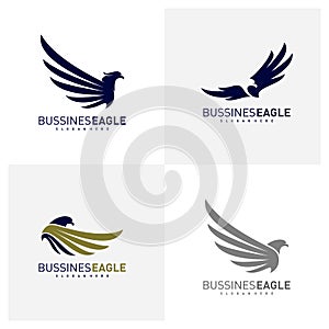 Set of Eagle Logo Vector, Creative Eagle logo design template, Icon symbol