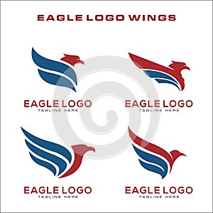 Set of Eagle Logo Vector symbol