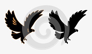 Set Of Eagles bird, animal Logo Silhouette