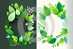 A set of Earth Day posters with a green background. Layouts for printing, flyers, covers, banner design. Eco-concepts.