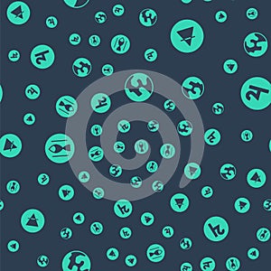 Set Earth globe, Air element, Pisces zodiac and Symbol Jupiter on seamless pattern. Vector