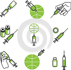 Set of Earth vaccinations logo icon vector design