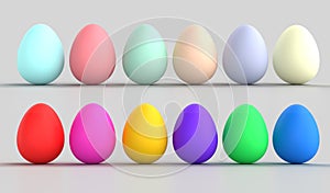 Set of Easter eggs colorful, pastel. With Path