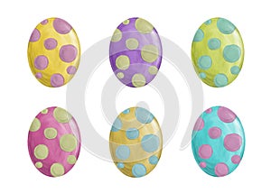 Set of Easter eggs with different colors