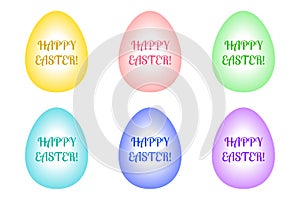 Set of Easter eggs of different colors