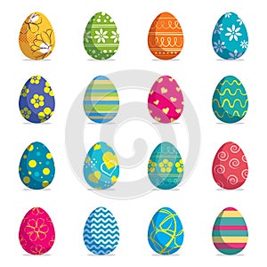 Set of easter eggs isolated background. Vector modern new design with different colors and patterns