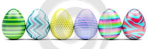 Set of Easter Eggs isolated on white.