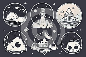 set of easter elementsset of easter elementshand drawn easter set of vector illustration